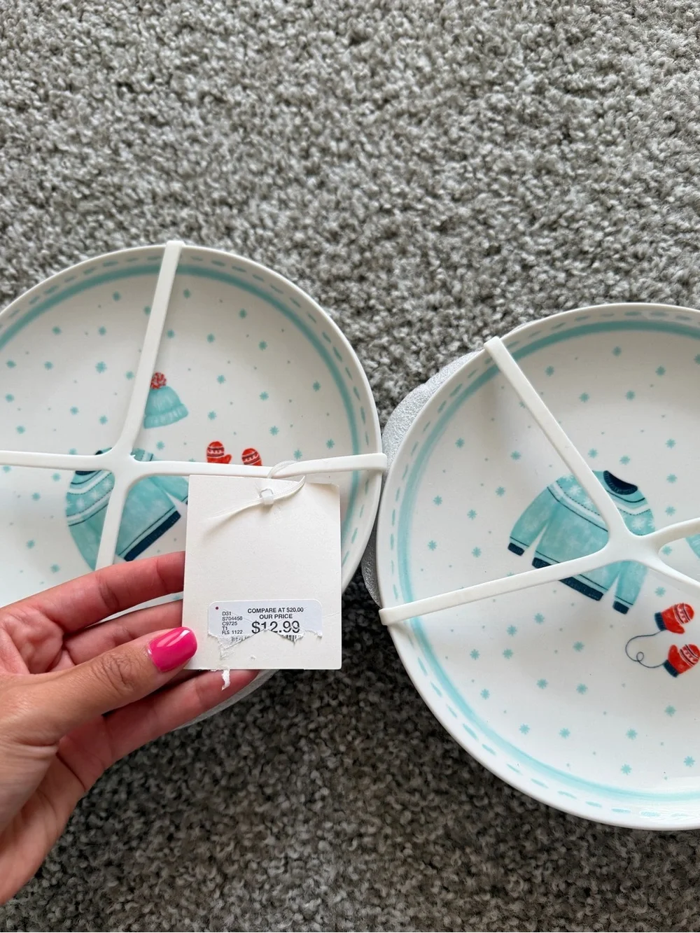 Homeware Aqua Snowflake Melamine Appetizer Plates - Set of 2 (8PC) NEW!
